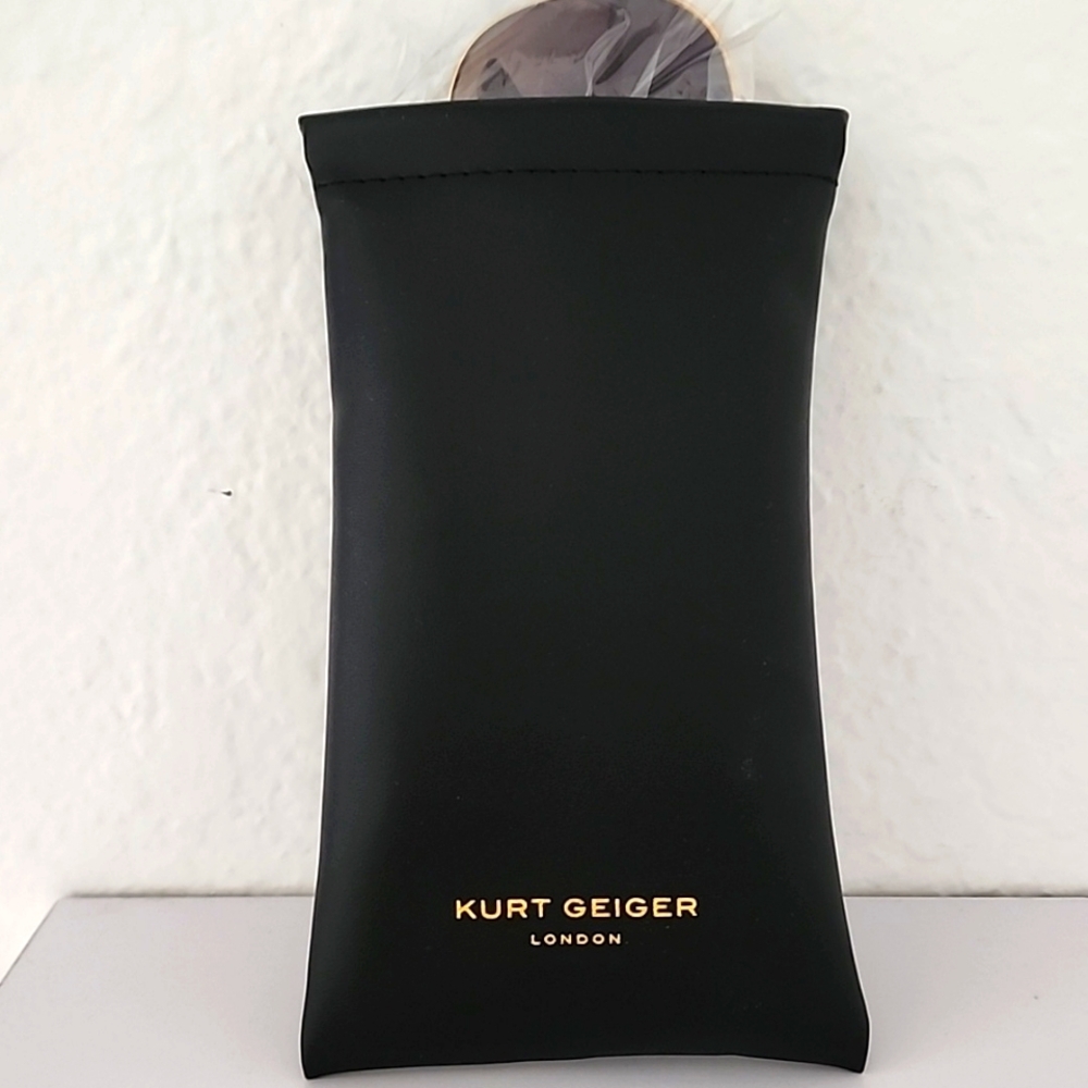 Kurt Geiger Women's New London 64mm Gold Blue Havana/Brown Aviator Sunglasses. - Picture 9 of 10